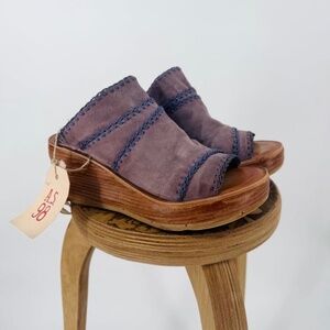 NWT A.S. 98 Nelson Suede Heeled Sandals/Mules in Lilac